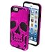 Asmyna Solid Skullcap Hybrid Protector Cover for iPhone 6 - Retail Packaging - Metallic Hot Pink/Black