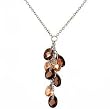 Brown Champagne Briolette Cluster Silver CZ Necklace