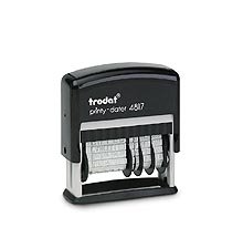 Trodat 4817 Dial a Phrase Dater- ANSWERED, CHECKED, BACK ORDERED, DELIVERED, CANCELLED, ENTERED, BILLED, PAID, RECEIVED, SHIPPED, CHARGED, FAXED.