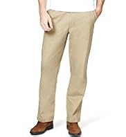Pure Cotton Active Waistband Straight Leg Chinos