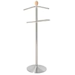 Porter's Steel Tube with Solid Wood Clothes Stand / Valet Rack / Coat Hanging Rail