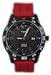 Timex Mens Date Window Black IP Stainless Steel Case Red Rubber Strap Watch T2P138