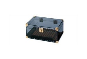 Childrens Toyshop  Kitchen & Housewares : Humidor Zino Acryl Small (Dark Transparent, Brass)