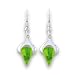 Rhodium Brass with Peridot Cubic Zirconia Earrings Weight: 7.50gm