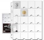 10 (Ten) - BCW Vinyl 20-Pocket Page with Thumb Cut (Also works for Photo Slides) - Coin & Currency Collecting Supplies