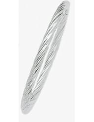 6mm 14k Fancy White Gold Bangle Bracelet