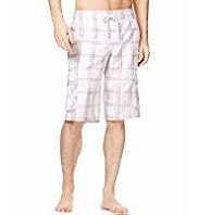 North Coast Painted Checked Cargo Swim Shorts