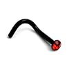 Nose Screw - Nose pin 1.0mm with swarowski crystal - 2.25mm gem - Black steel - Nose Stud - Nose jewellery - Red