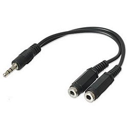 Generic Headphone Splitter, 3.5MM Stereo M to 2 F Audio, 6"