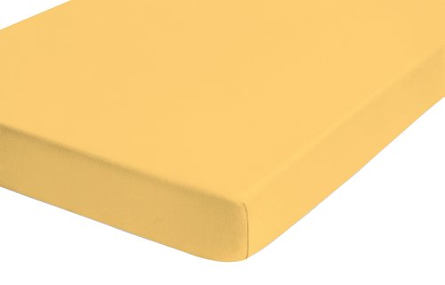 Biberna Castell 77113/530/087 Jersey-Stretch Spannbetttuch / 180 x 200 cm - 200 x 200 cm / Farbe: gelb