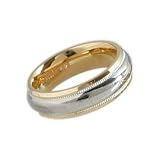 14 karat Men's Two-Toned 6mm Comfort Fit Gold Wedding Ring