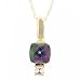 Gold Pendant & Necklace w/ Diamond & Mystic Fire Topaz