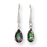 14k Gold White Gold 8x5 Pear Mystic Fire Topaz Earrings