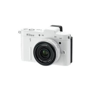 Nikon 1 V1 Compact System Camera - White (10mm Lens, 10MP) 3 inch LCD Screen