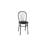 Cafe Metal Side Chair Vinyl: Black