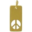 Small Rectangular Peace Sign Pendant or Charm in Gold Vermeil, #8341