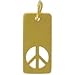 Small Rectangular Peace Sign Pendant or Charm in