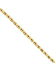 14k Gold 8mm D/C Rope with Barrel Clasp Chain 9 Inches