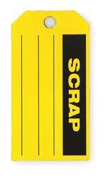 Industrial Grade 2RMV4 Production Tag, Scrap, Pk 100
