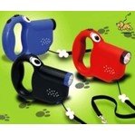 Retractable Dog Leash Flashlight - 10 ft. BLUE