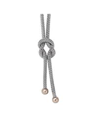 Amalfi™ Stainless Steel 22" Mesh Knot Lariat Necklace Pendant with Immersion Plated Ends