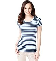 Pure Cotton Striped T-Shirt with Stay New™