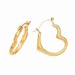 14k Gold Heart Hoop Earrings