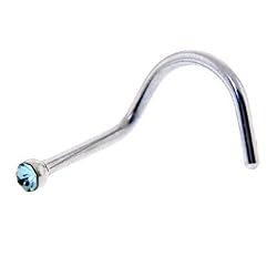 Aqua Gem MICRO Nose Ring Twister
