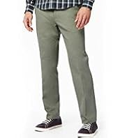 Pure Cotton Flat Front Straight Fit Trousers