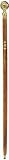 Collectible Authentic Polished Brass Gentleman's Walking Stick: Fluted Sphere