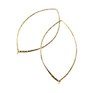 Gold Leaf Hoop Earrings