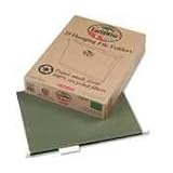 Pendaflex 74517 100% Recycled Hanging File Folders, 1/5 Cut, Letter Size, Green, 25/box