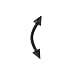 Black Titanium Curved Barbell Eyebrow Ring with Spike Beads - 16G - 3/8