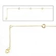 14k Yellow Gold Diamond-Cut Heart Anklet- 9 -10 IN