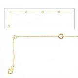 14k Yellow Gold Diamond-Cut Heart Anklet- 9 -10 IN