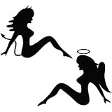 Mud Flap Girl Evil Angel - Funny Decal Vinyl Car Wall Laptop Cellphone Sticker