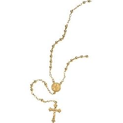 14K Yellow Gold Bead Rosary