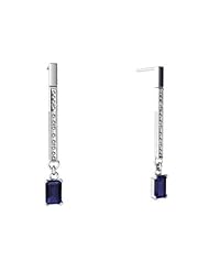 Genuine Sapphire 14kt White Gold Dangle Drop Earrings