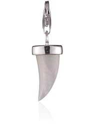 VINANI brand Germany 925 Sterling Silver Charm Pendant Tooth of Mother of Pearl white Zirconia cap white HZTP