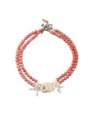 Meg Carter Designs coral, shell, white branch coral, and freshwater pearl "Coral Beach" necklace