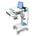 Ergotron StyleView Notebook Cart with Drawer, 66 Ah Powered - Cart for notebook / keyboard - plastic, aluminum, zinc-plated steel - white, turquoise - screen size: up to 17"