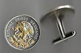 21kH3AVm4ZL. SL160  Mexican 10 Centavo Gold and Silver Eagle Two Tone Coin Cuff Links   1 Pair
