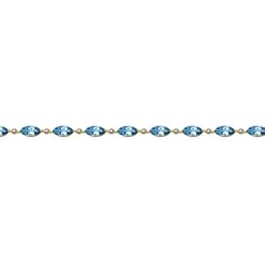 10k Yellow Gold Marquise Coated Blue Topaz and Diamond Bracelet by
