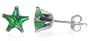 Nickel Free 5mm Star Emerald Cubic Zirconia .925 Sterling Silver Post Stud Earrings