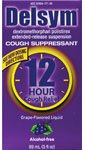 Delsym Cough Suppressant, 12 Hour, Grape Flavored Liquid 3 fl oz (89 ml)