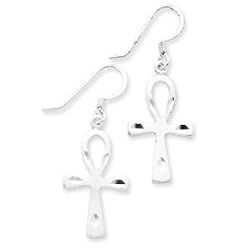 Earrings - Sterling Silver Egyptian Cross Earrings