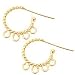 24K Gold Vermeil Twisted Hoop with Post and Rings, 14 x 17mm, Pair
