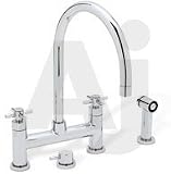 Blanco 157-134-ST Meridian Bridge Kitchen Faucet, Satin Nickel