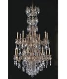 American Brass and Crystal CH9611-O-12G-PI Chateau 16 Light Large Foyer Chandelier in Polished Brass with Black Inlay with Clear Precision Teardrop crystal