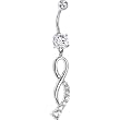 Crystalline Gemstone Twist Dangle Belly Ring